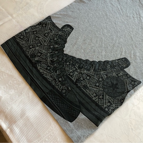 Converse Gray T-Shirt Logo Graphics Boys Size L Short Sleeves Casual-Fit Top - Picture 11 of 15